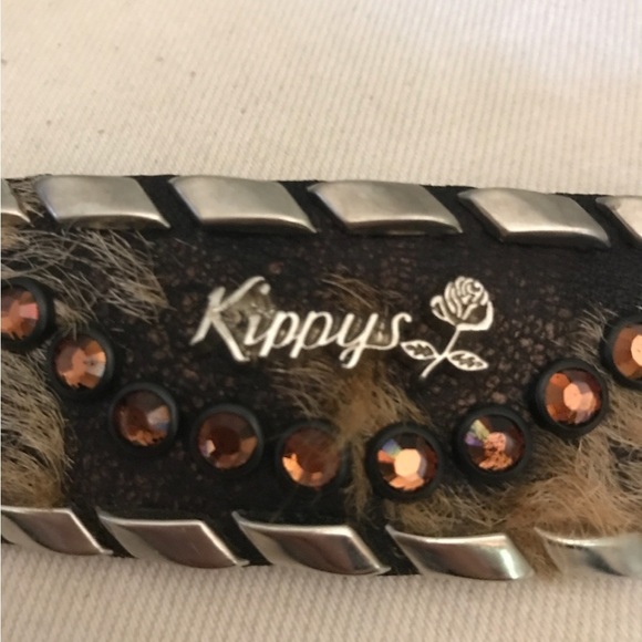 Kippy Acid Wash Hair on Hide belt with Swarovski Crystals RARE main image 6